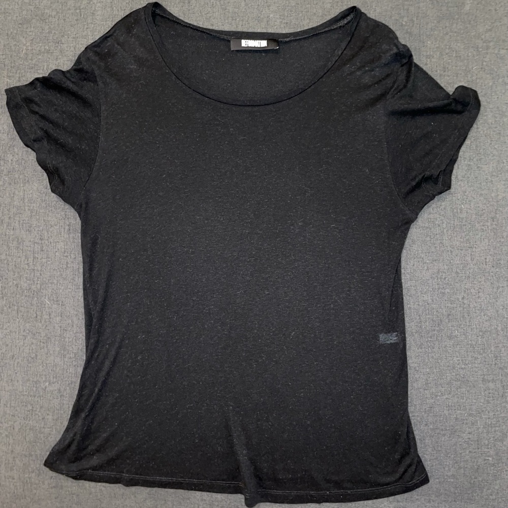 Reformation sheer black tee